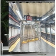 thumbnail image 3 of Ambesonne New York Subway Shower Curtain, Empty Metro Station, 69"Wx84"L, Pale Grey and Apricot, 3 of 4