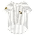 thumbnail image 2 of Pets First Cotton & Polyester Mesh Striped San Diego Padres Dog & Cat Jersey, White, XS, 2 of 4