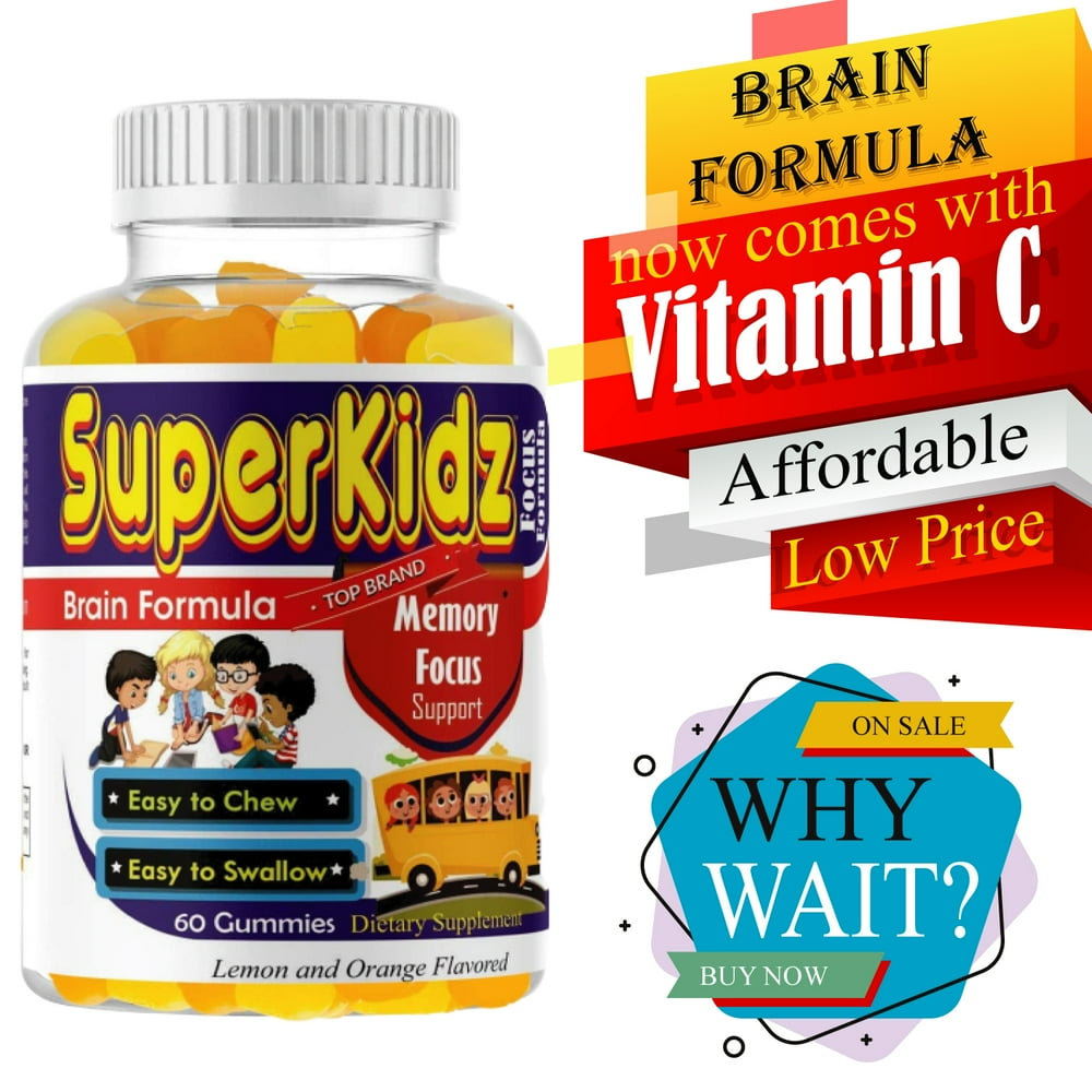 SuperKidz Brain Focus Formula, Memory Attention Focus Supplement for