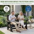 thumbnail image 5 of HIPS Patio Glider Two-Seat with Cup Holders, Durable HIPS Material, All-Weather Resistant, High Backrest and Deep Contoured Seat, Heavy Duty 900 lb, for Outdoor, Porch, Patio (Vanta Black), 5 of 6