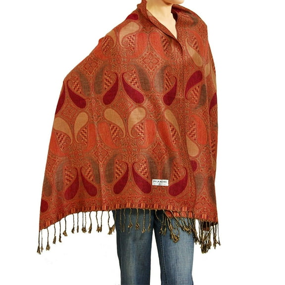 Falari Women's Paisley Woven Pashmina Shawl Wrap Scarf 80" x 27" Color # 15