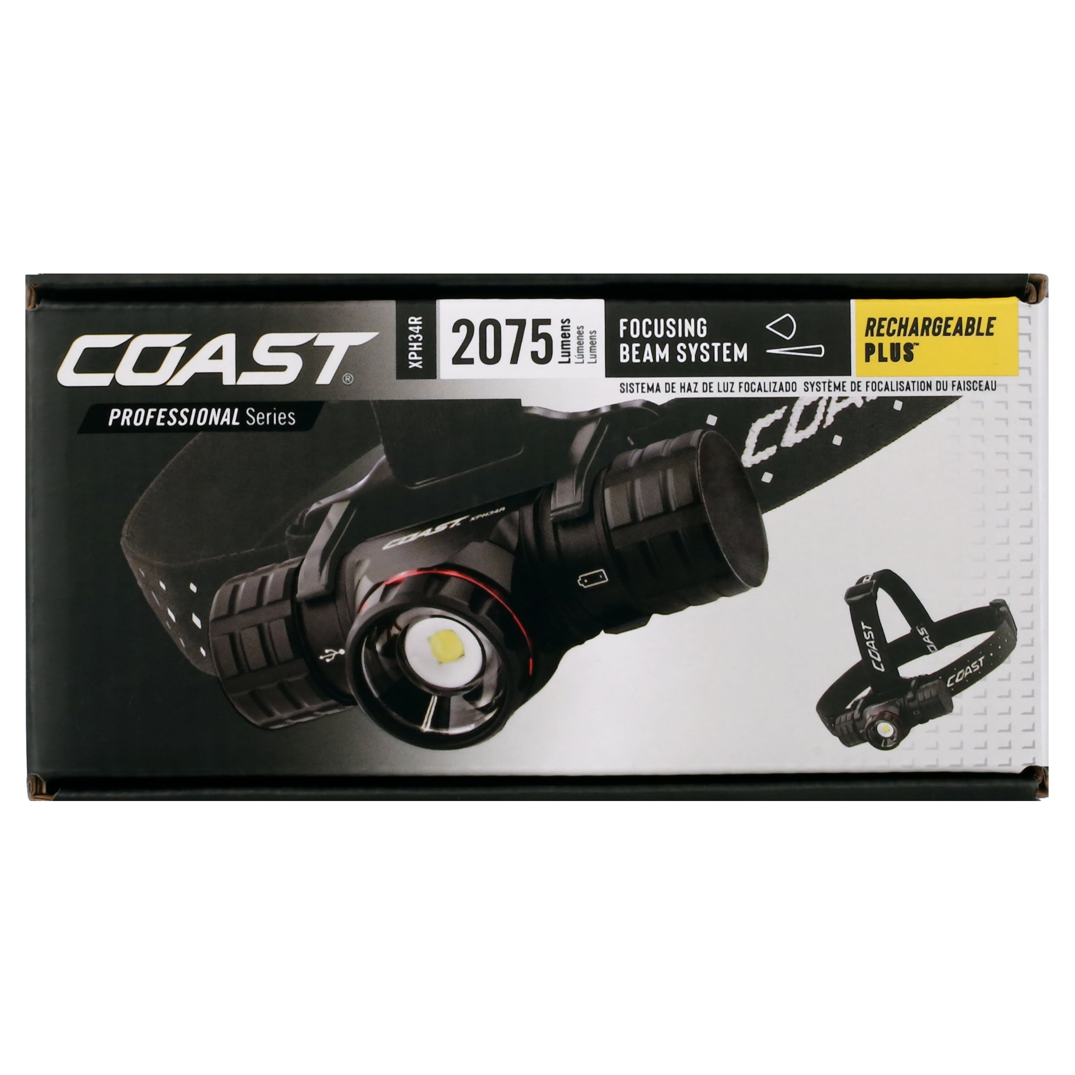 COAST XPH34R Rechargeable LED Headlamp – 2075 Lumens, Magnetic Base, Dual Power, IPX4 Rated
