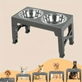 thumbnail image 1 of Adjustable Elevated Dog Bowls For Small, Medium, And Large Dogs - Includes 2 Stainless, 1 of 8