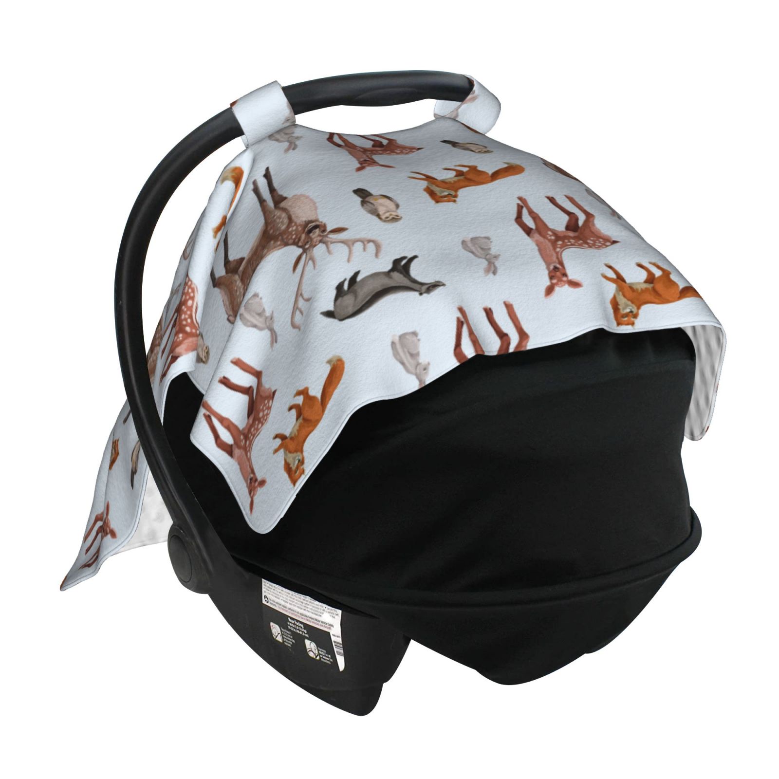 Car Seat Cover Baby - Deer Owl Rabbit Breathable Infant Car Seat Cover for Baby Carseat, Lightweight Comfort Baby Essentials Must Haves Newborn Stuff for Girl Boy
