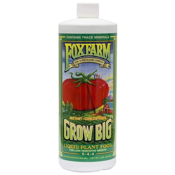 FoxFarm Grow Big Liquid Plant Food - 6-4-4 NPK - 12 Qt Case Plant Fertilizer