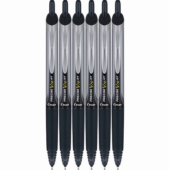 PILOT Precise V10 RT Retractable Liquid Ink Rollerball Pens, Bold Point, 1.0mm, Black Ink, 6 Count