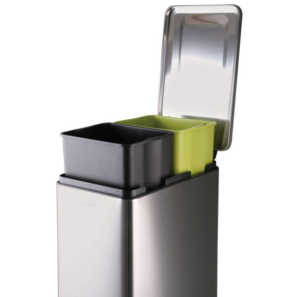 The Step N' Sort Slim Design, double poubelle et poubelle de recyclage de 43 L
