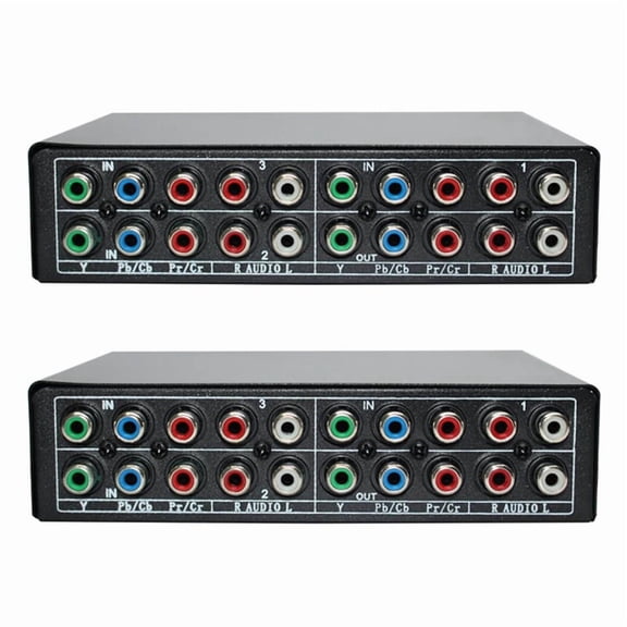 2X RGB Component Switch  5  3-Way YPBPR Cable Component Switch AV Switcher for PS2   DVD Player TV