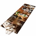 thumbnail image 2 of 2x6 Washable Runner Rug, Animal Playing Billiards Non-Slip Hallway Runner for Entryway Kitchen Bedroom, Abstract Dog Indoor Carpet Runner Floor Mat, 2 of 9