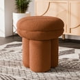 thumbnail image 2 of Furniture of America Thia I Modern 17.5" Upholstered Mushroom-Shape Design Ottoman, Saddle Brown, 2 of 13