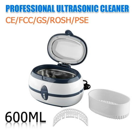 FLOUREON 600ml Professional Ultrasonic Cleaner Polishing Jewelry ,perfect for Cleaning Glasses Waterproof Watches Rings Necklaces Coins Razors (Best Rated Ultrasonic Jewelry Cleaners)