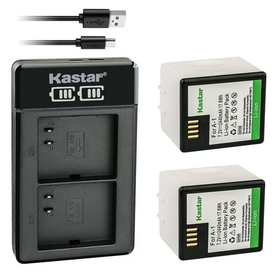 Kastar 2x Battery and LCD Dual USB Charger Replacement for Arlo A-1, Arlo A-1B, Arlo A-1C, P/N: 308-10029-01, Arlo Pro, Arlo VMC4030, Arlo Pro 2, Arlo Security Light VMA4400 Netgear, VMS4230-100PAS