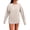 Beige, variant on ManxiVoo Women's Round Neck Knit Sweater with Floral Crochet Design Vintage Style Pullover Top L Size Beige