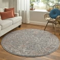 Feizy Thackery Transitional Oriental, Gray/Taupe/Pink, 5'6" x 5'6