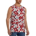 thumbnail image 2 of Fotbe Men's Red Hawthorn Print Men's Sleeveless Muscle Tank Tops Casual T-Shirts for Gym Workout Beach-X-Large, 2 of 8