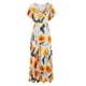 thumbnail image 4 of Vestido de Verano para Mujeres Impreso Cuello en V Manga Corta Vestido Delgado de Cintura, Vestido Corto de Verano, 4 of 6