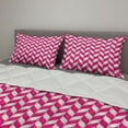 thumbnail image 2 of Abstract Comforter & Sham Bedding Set, Candy Surface Style Wavy Lines in Vibrant Pink Tones Yummy Design, 3 pcs Duvet Set Microfiber Filling Quilt, 5 Sizes, Magenta White, by Ambesonne, 2 of 4