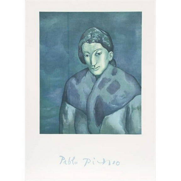 Pablo Picasso  Buste de Femme - Blue-Green-White - Lithograph on Paper 29 In. x 22 In.