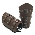 thumbnail image 2 of Brazales medievales antiguos, 2 uds., correa ajustable, brazaletes de tiro con arco, pulsera de caballeros Marron oscuro jinwen Brazales de brazo, 2 of 6