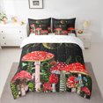 thumbnail image 2 of Manfei Kawaii Mushroom Fungus 7pcs Bedding Comforter Set,Tropical Botanical Plant Queen Bedding Sets,Galaxy Starry Sky Queen Sheet Sets For Girls Teens,Ultra Soft Home Decor, 2 of 8