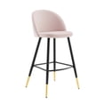thumbnail image 3 of Modway Cordial 29.5" Velvet & Metal Bar Stools in Black/Pink (Set of 2), 3 of 10