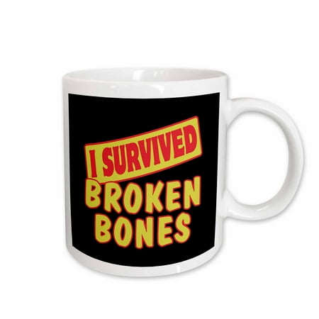 

3dRose I Survived Broken Bones Survial Pride And Humor Design Ceramic Mug 15-ounce