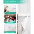 thumbnail image 3 of No Hook Shower Curtain with Snap in Liner, Christmas Snowflake and Snowman on Wood Grain Hotel Shower Curtains for Bathroom, Washable Shower Curtain Liner Set with Mesh Top Window, 72"x72", 3 of 6