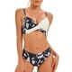 thumbnail image 1 of Traje de baño de dos piezas para mujer Conjunto de bikini de empalme con estampado Trajes de baño, 1 of 8