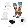 thumbnail image 3 of Xecao Cute Angel Winged Dog print thigh-high socks, crafted for both men and women with a stretchy, high-opaque design perfect for daily wear, 3 of 6