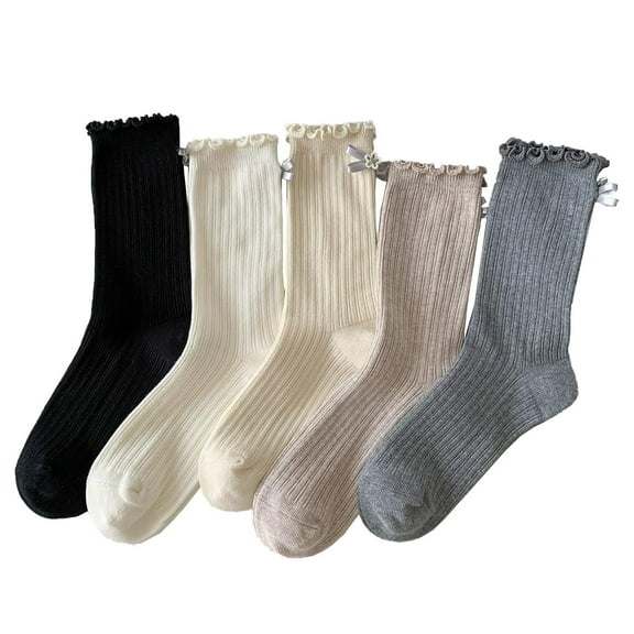 Kmdttou Women's Long Socks Comfortable Fashion Trend All-Match Socks Casual Soft Lightweight Quarter Socks