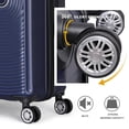 thumbnail image 2 of HIKOLAYAE Upright Luggage with 8-Wheel Spinner in Azure Blue, 3 Piece - TSA Compliant, 2 of 3