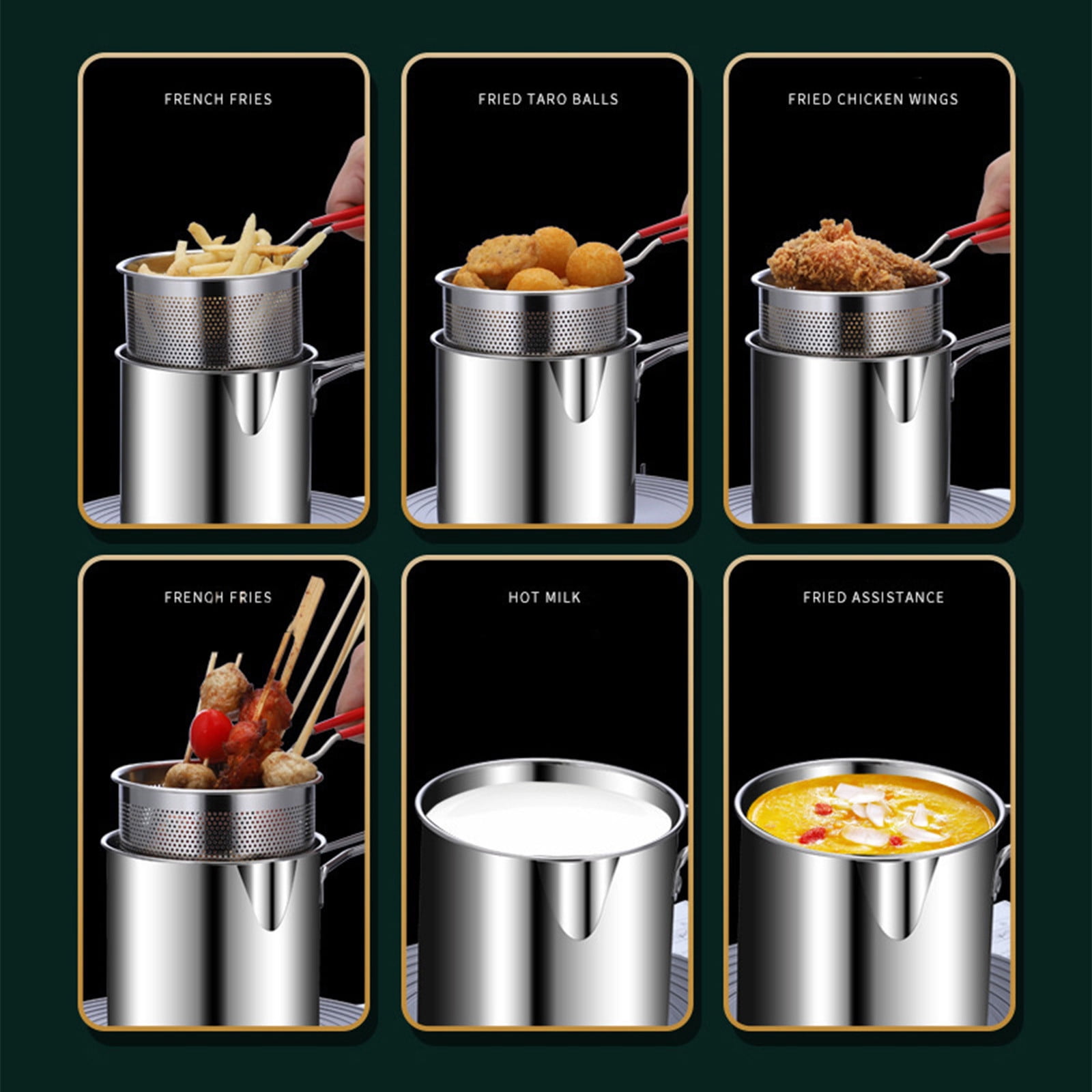 Uscallm Mini Deep Fryer With Basket, Mini Deep Fryer Electric, Hot Oil Cooker For Chicken Fries Donuts, Multi-functional Kitchen Air Fryer Alternative, Compact Home Countertop Appliance