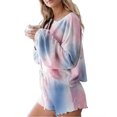 thumbnail image 4 of Binpure Women Female Ladies Home Wear Soft Long Sleeve Top Shorts Leopard Print Pajamas Set Sleepwear Nightwear 2PCS Outfit, 4 of 5