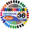 thumbnail image 1 of Low odor whiteboard marker dry erase slanted head red blue black large capacity erasable chisel tip marker pen, 36 colors X-016 whiteboard marker, 1 of 4