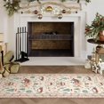 thumbnail image 4 of Christmas Rug 19.69x70.87 Inch, Washable Hallway Christmas Runner Rug, Non-Slip Low-Pile Soft Kitchen Rug, Vintage Xmas Holiday Decor Throw Entry Foyer Mat for Entrance Laundry Living Room, Beige, 4 of 7