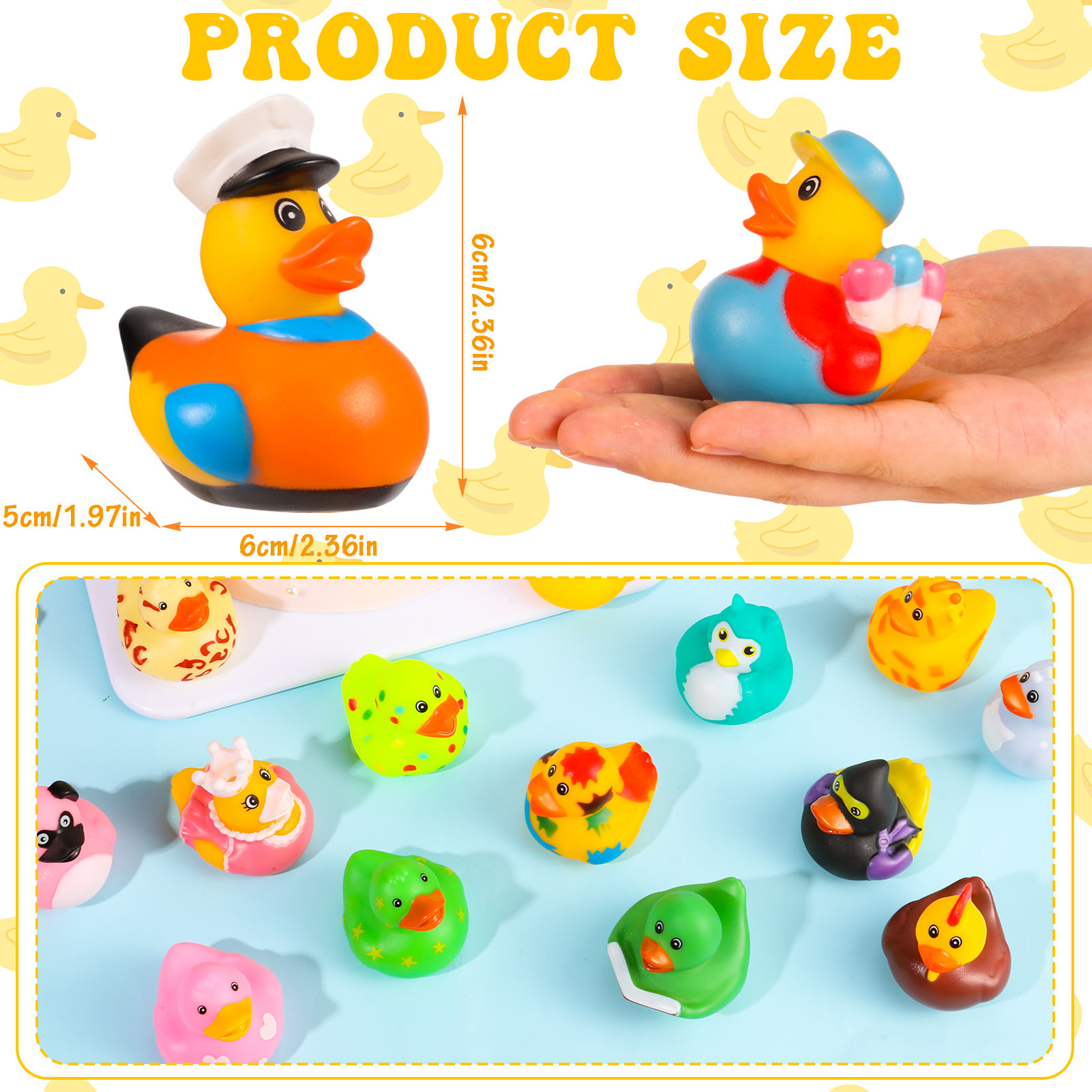 Sixwipe 50 Pack Assorted Rubber Ducks Bath Toys photo 5