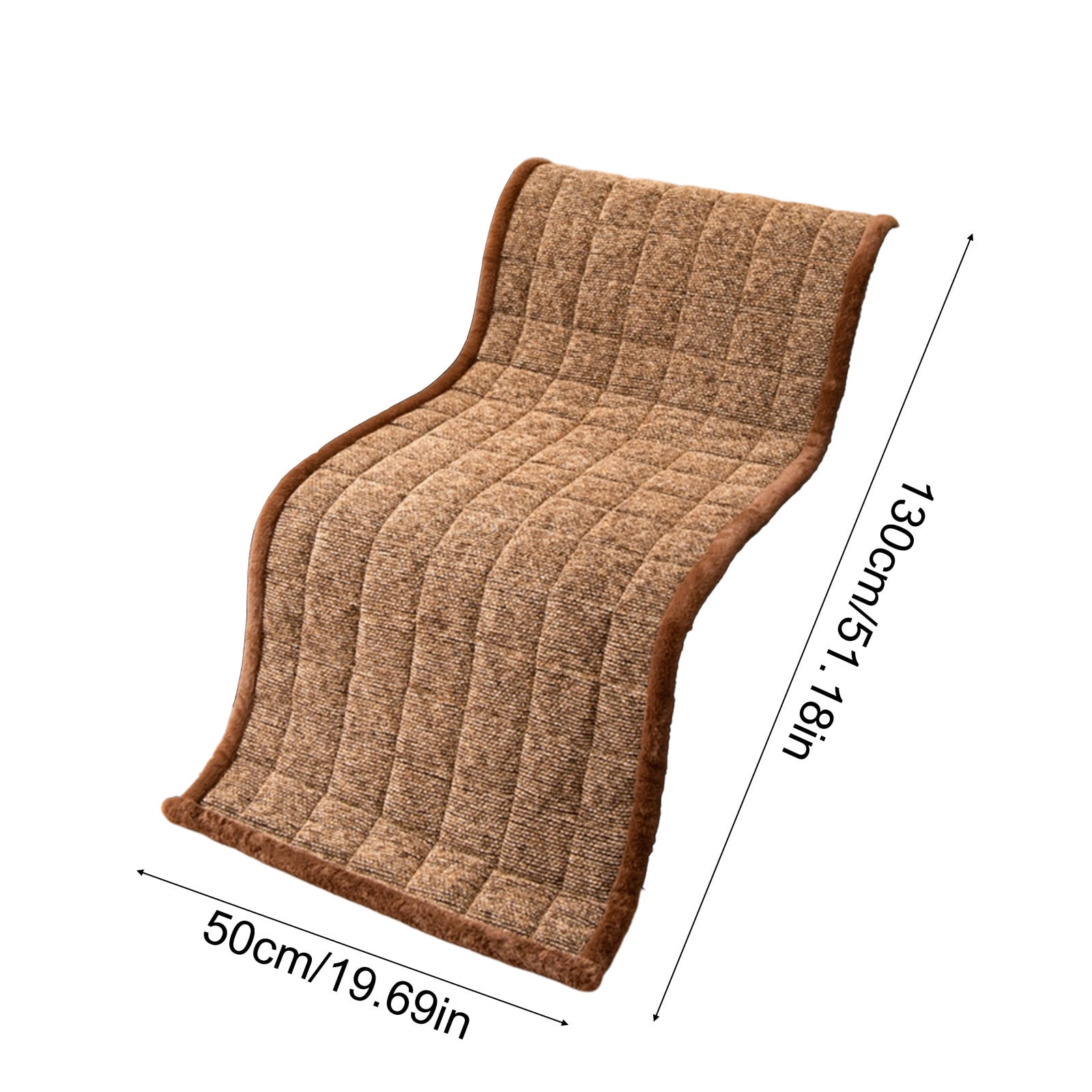 Sofa Cushion Sofa Cushion Cover, Winter Thick Plush Heated Look Seat Pad, Non-Slip Bottom, Quilted Design, 51x20 Inches, Brown Couch Cushion