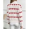 thumbnail image 3 of Sweaters for Women Trutleneck Valentine's Day Heart Knit Sweater Casual Ribbed Long Sleeve Knitted Pullover Sweater Alsol Lamesa, 3 of 6