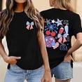 thumbnail image 2 of WERYOUNG Stars And Stripes Graphic T Shirt For Women Short Sleeve Crew Neck Patriotic Tee Fourth Of July USA Celebration T-Shirts Holiday Party Trendy Top L, 2 of 4
