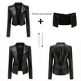 thumbnail image 2 of Chaqueta de piel para mujer Twohapes Black, 2 of 5
