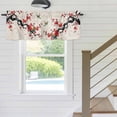 thumbnail image 5 of Spring Window Valance for Kitchen, Oriental Traditional Red Plum Blossoms Birds Ethnic Linen Rod Pocket Short Curtain for Small Windows, Light Filtering Decorative Valance, 42 x 18 Inch, 1 Panel, 5 of 9