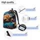 thumbnail image 3 of Disketp Colorful Flower Sea Turtle print Canvas Backpack Lightweight Travel Daypack Student Rucksack Laptop Backpack-, 3 of 5