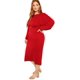 thumbnail image 3 of Vestido ajustado con cinturón y manga farol larga con cuello redondo para mujer de talla grande Xemadio WRMH-230-2, 3 of 6