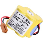(1-Pack) BR-2/3AGCT4A 6V 4400mAh Replacement Lithium Battery Non-rechargeable for FANUC A98L-0031-0025 CNC System with Brown Plug