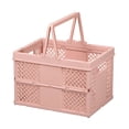 thumbnail image 2 of Collapsible Picnic Basket with Handles,Portable Foldable Storage Crate for Grocery,Camping,and Outdoor Use-Pink, 2 of 8