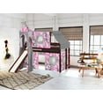 thumbnail image 4 of JACKPOT Solid Wood Prince & Princess Low Loft Twin Bed in Cherry/Pink Camo, 4 of 6