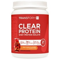 TransformHQ Clear Protein Powder (Fruit Punch) 21 Servings - Whey Protein Isolate, 20g of Protein, 90 Calories, 0g Added Sugars