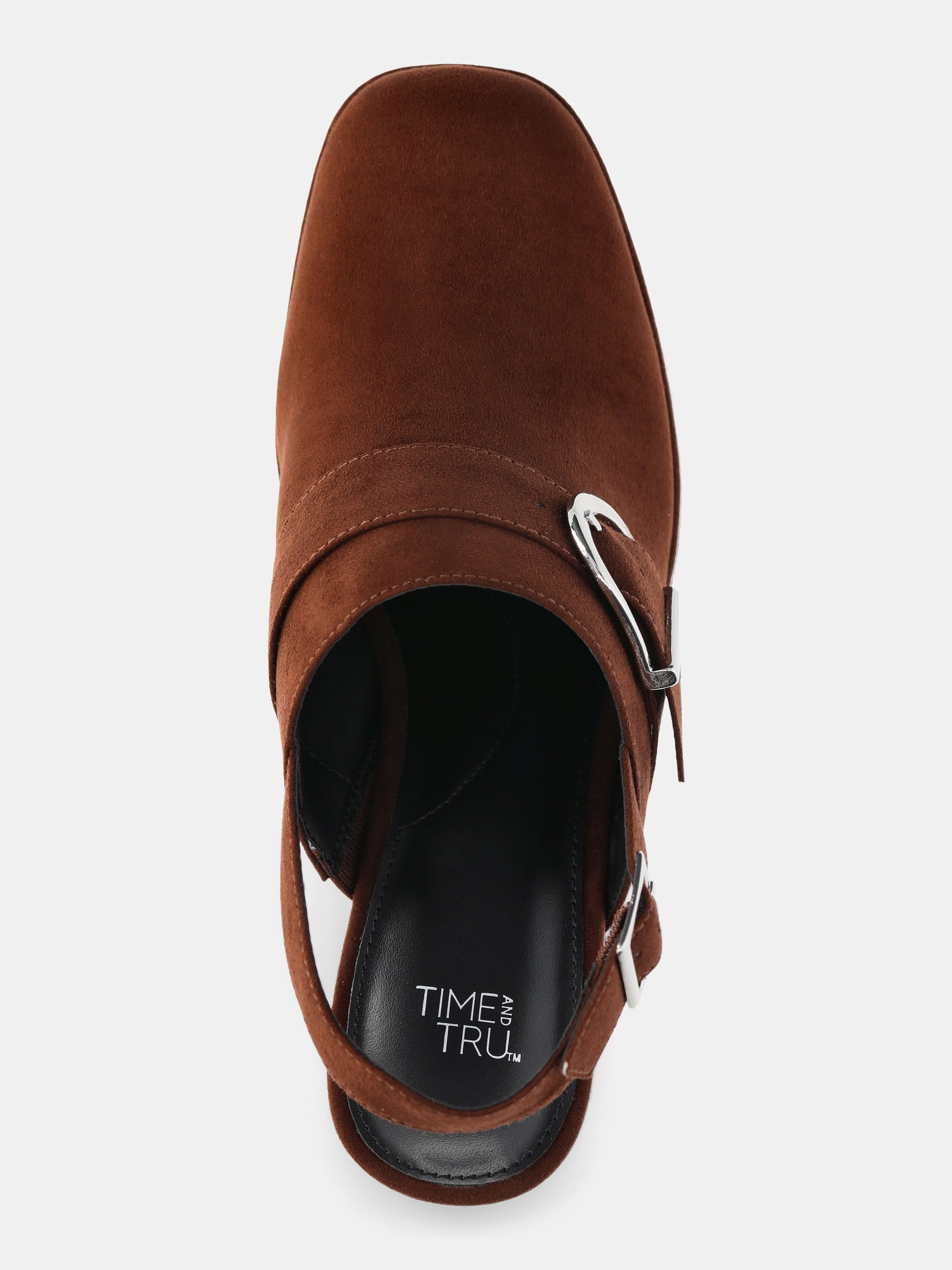 Time and Tru Women's Faux Suede Sling Back Clogs