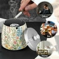 thumbnail image 4 of Yayeee Ashtray with Lid for Cigarette Smokeless Stainless Steel Home Ash Holder, Colorful Wildflowers, 4 of 7