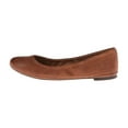 thumbnail image 3 of Lucky Brand Emmie Leather Rounded Toe Ballet Flats Shoes BOURBON Tan Leather (BOURBON, 8, Wide), 3 of 6